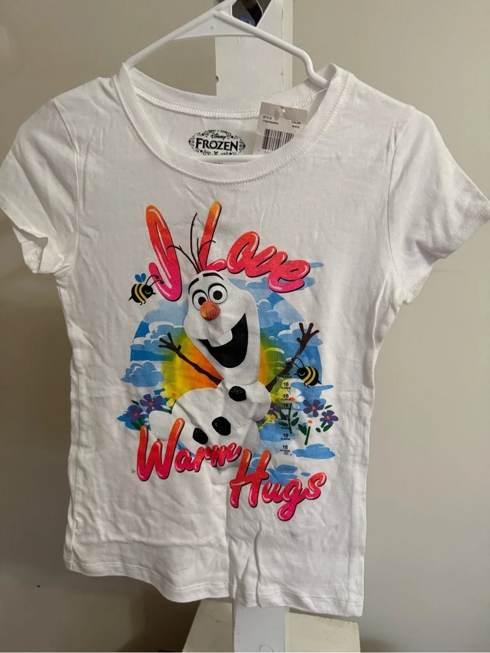 NWT Disney Frozen “I Love Warm Hugs” Tee Shirt
